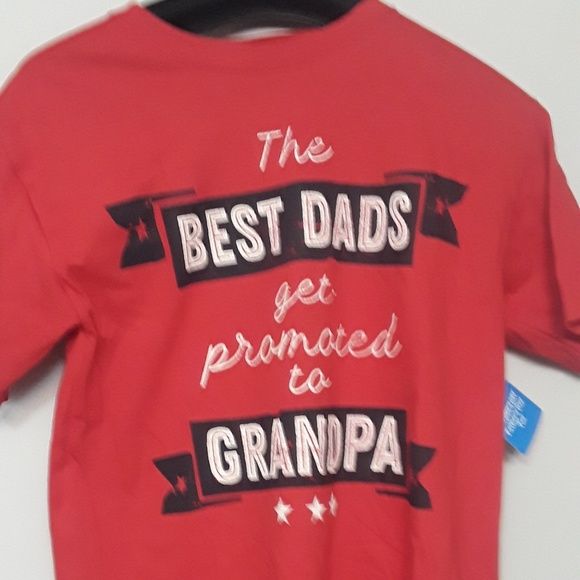 THE BEST DADS GET PROMOTED TO GRANDPA MEN'S TEE - Picture 1 of 2